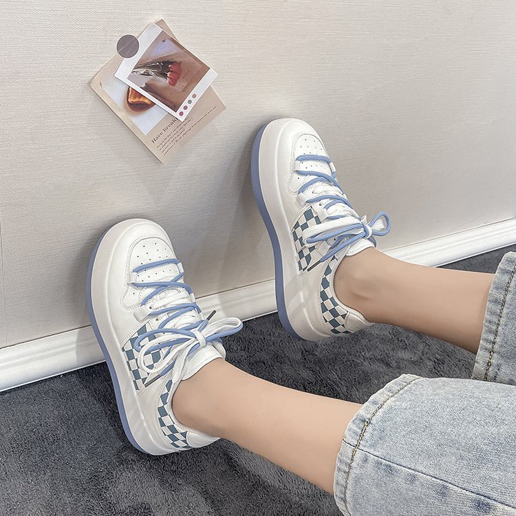 Giày nữ thể thao độn đế phối kẻ NICE