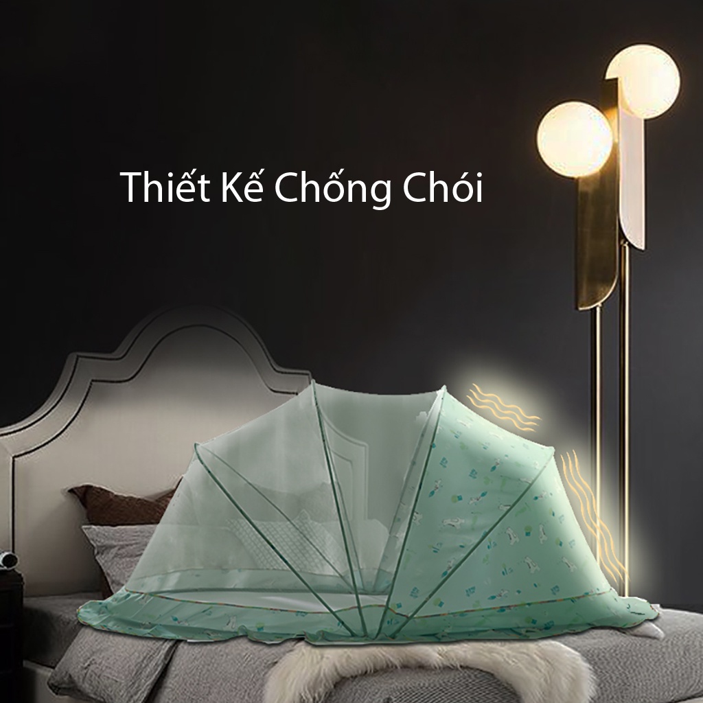 Màn chụp gấp gọn cho bé, mùng chụp tự bung gấp gọn cho bé chống muỗi chống chói