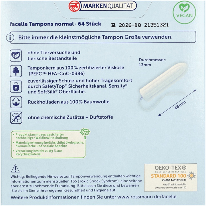 Băng vệ sinh đút Tampon Facelle Jessa Đức đi biển đi bơi thấm hút tốt Linh Giang chính hãng
