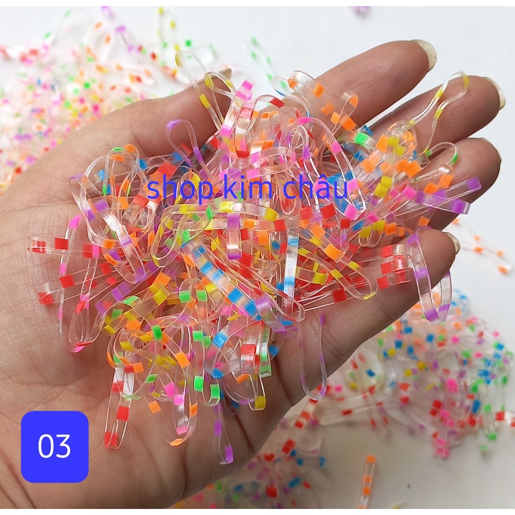 (Nhiều màu 03 Size Trung) Thun chun cột tóc cho bé gái người lớn
