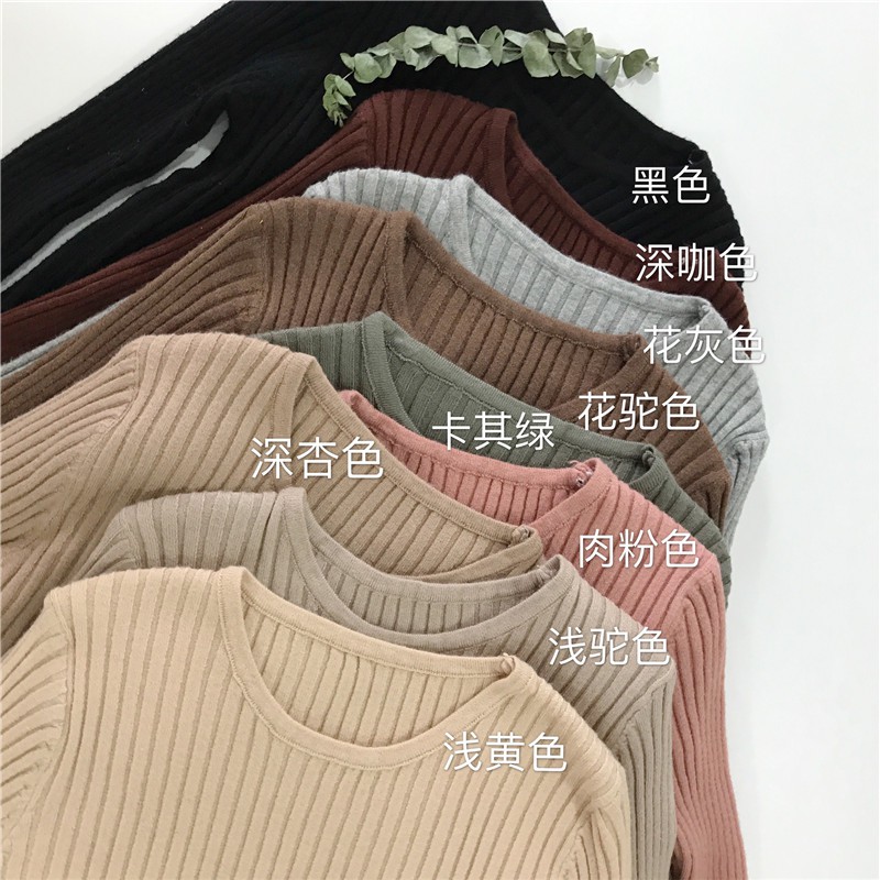 Áo Sweater Dệt Kim Tay Dài Màu Trơn Dễ Phối Đồ Thời Trang Cho Nữ