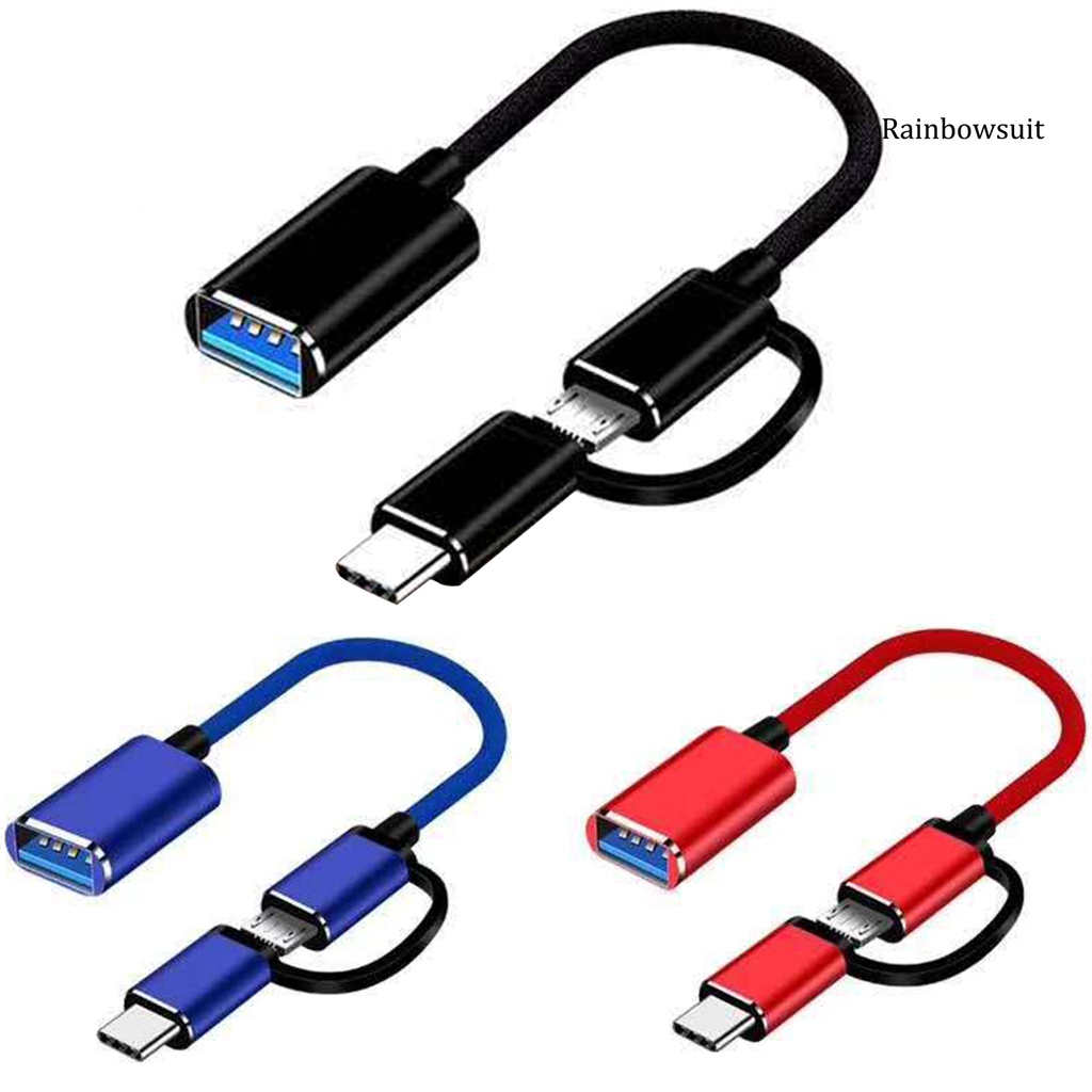 Dây Cáp Chuyển Đổi OTG 2 Trong 1 Micro USB Type-C Sang USB 3.0 OTG Cho Tay Cầm Chơi Game