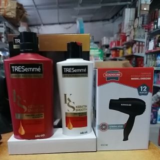 Bộ dầu gội tresemme 650g + xả 340g tặng máy sấy tóc sunhouse 650w.