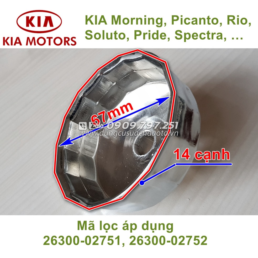 Cảo mở lọc nhớt xe Kia Morning, Hyundai i10, Mitsubishi Xpander, Mazda 3, Suzuki XL7