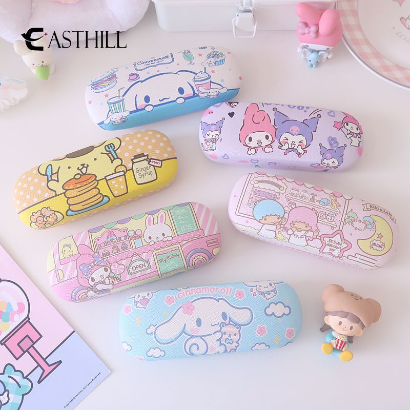 SANRIO Hộp Đựng Mắt Kính Họa Tiết Hoạt Hình Chó Cinnamon / Mèo Hello Kitty / Melody Kuromi Pudding Dễ Thương