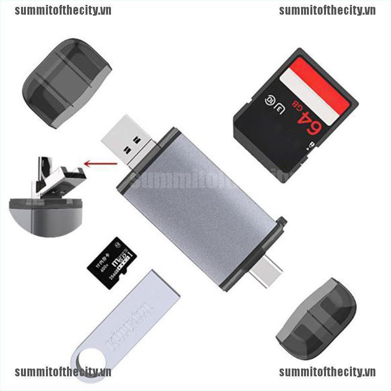 SUN 6 In 1OTG Multi-Function Card Reader USB 3.1 Type-C TF Adapter For Android PC VN