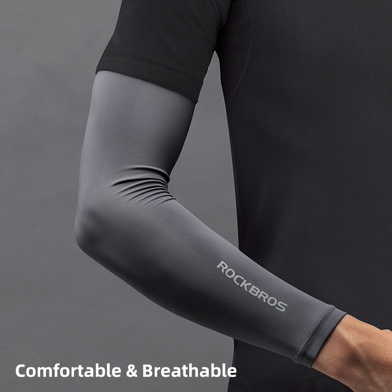 Rockbros Găng Cánh Tay Chống Nắng Bằng Lụa Lạnh Thoáng Khí Phong Cách Thể Thao Thời Trang Mùa Hè Cho Nam