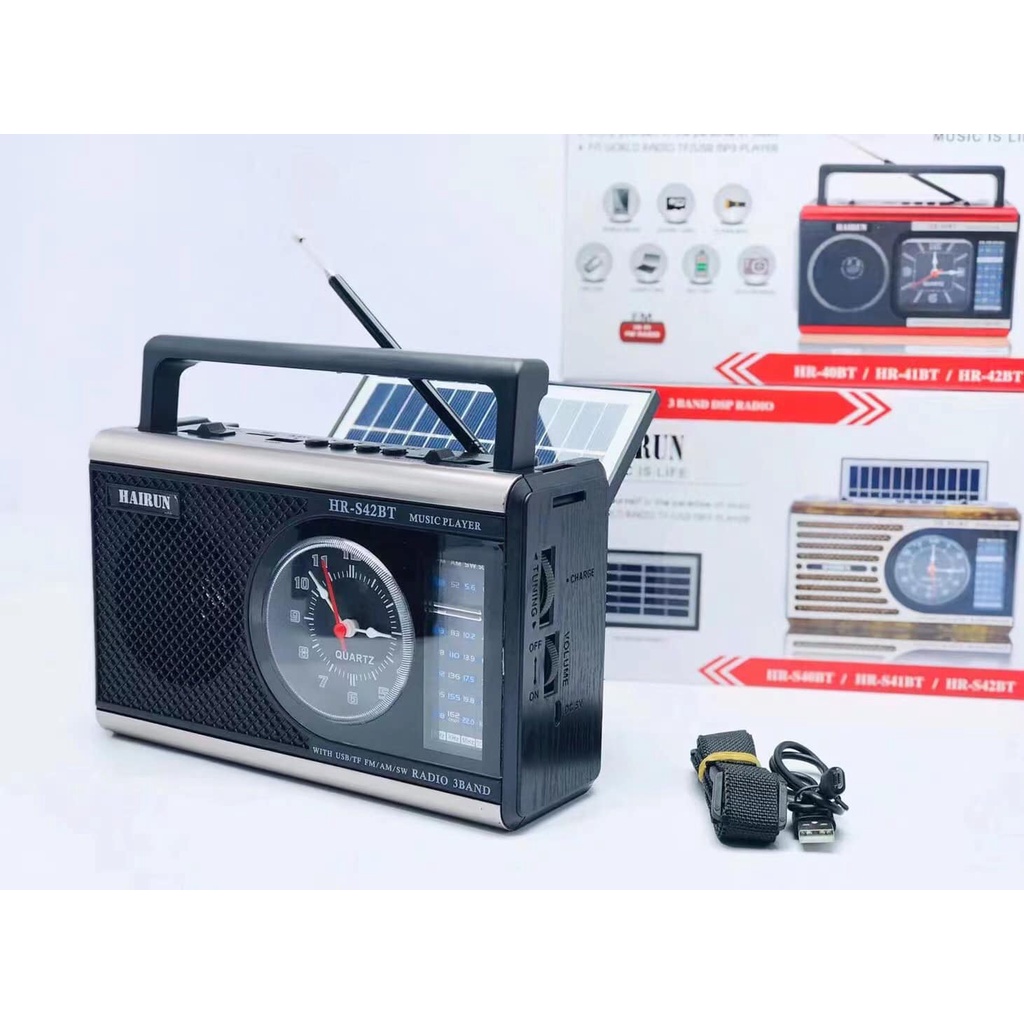 Đài FM Bluetooth Sony HR-40BT Loa bluetooth kết hợp đài radio Tích hợp đồng hồ và đèn pin Phong cách cổ điển vintage
