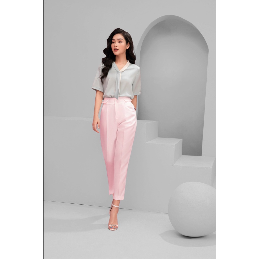 Quần baggy công sở nữ SEFA chất liệu vải trượt Hàn cao cấp phối túi giả SFQ212004