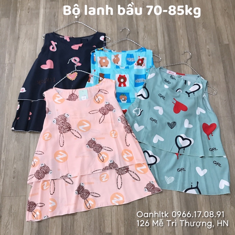 Bộ Lanh Bầu  Bigsize Cỡ Đại[ 70-85kg ] Siêu Mềm Mát