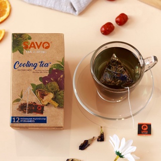 Trà Cooling tea SAVO - Trà thảo mộc (Oolong, Bạc hà, Hoa đậu biếc, Atiso)