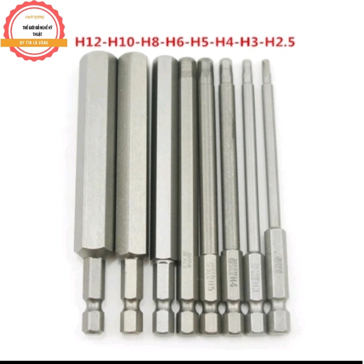 Bộ lục giác gắn máy khoan, lục bi, máy bắn vít, bộ 8 đầu chân lục giác