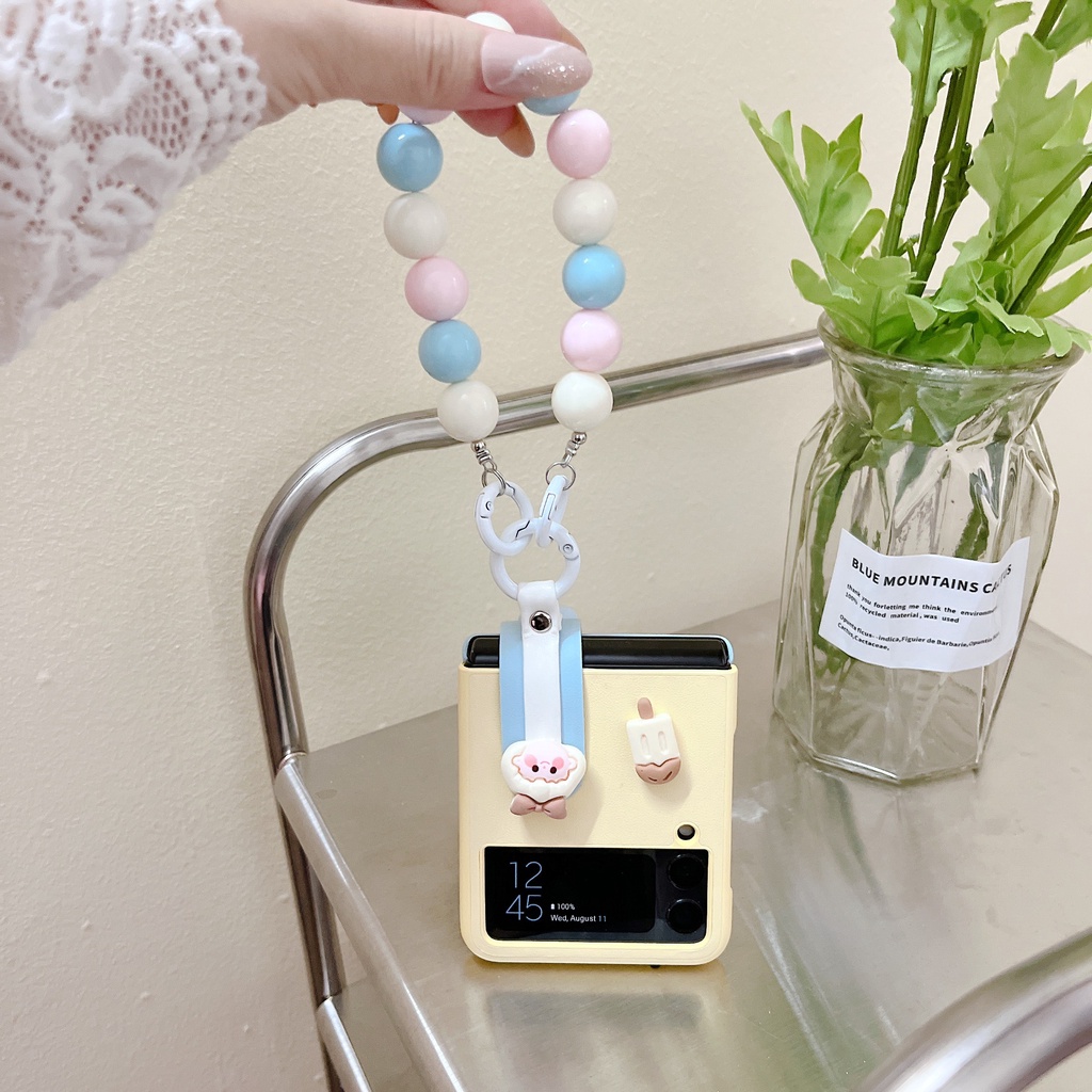 Ốp Điện Thoại Da Nắp Gập DIY Có Dây Đeo Cho Samsung Galaxy Z Flip 3 5G Z Flip 4 Z Flip3 ZFlip3 ZFlip 3 Z Flip4 ZFlip 4