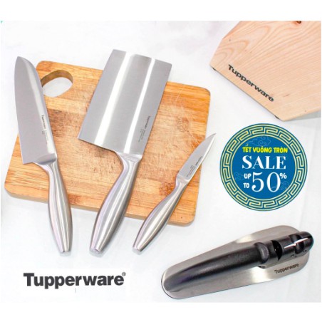 Bộ dao  Pro Asian Knife Tupperware (3) tặng đế cắm dao và mài dao