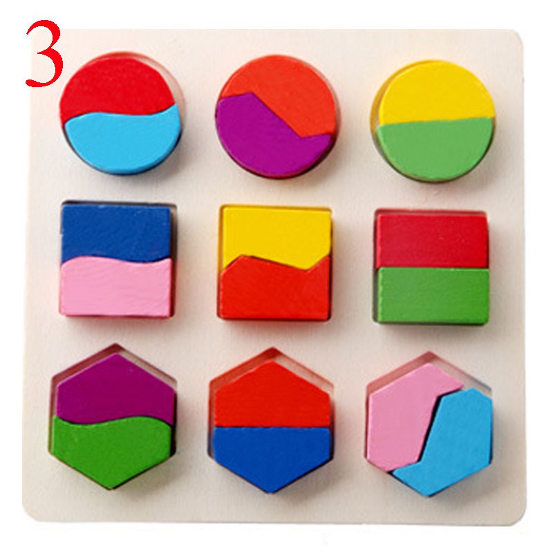 Set 3 Bảng hình học ba chiều, phương pháp giáo dục Montessori Đồ chơi giáo dục