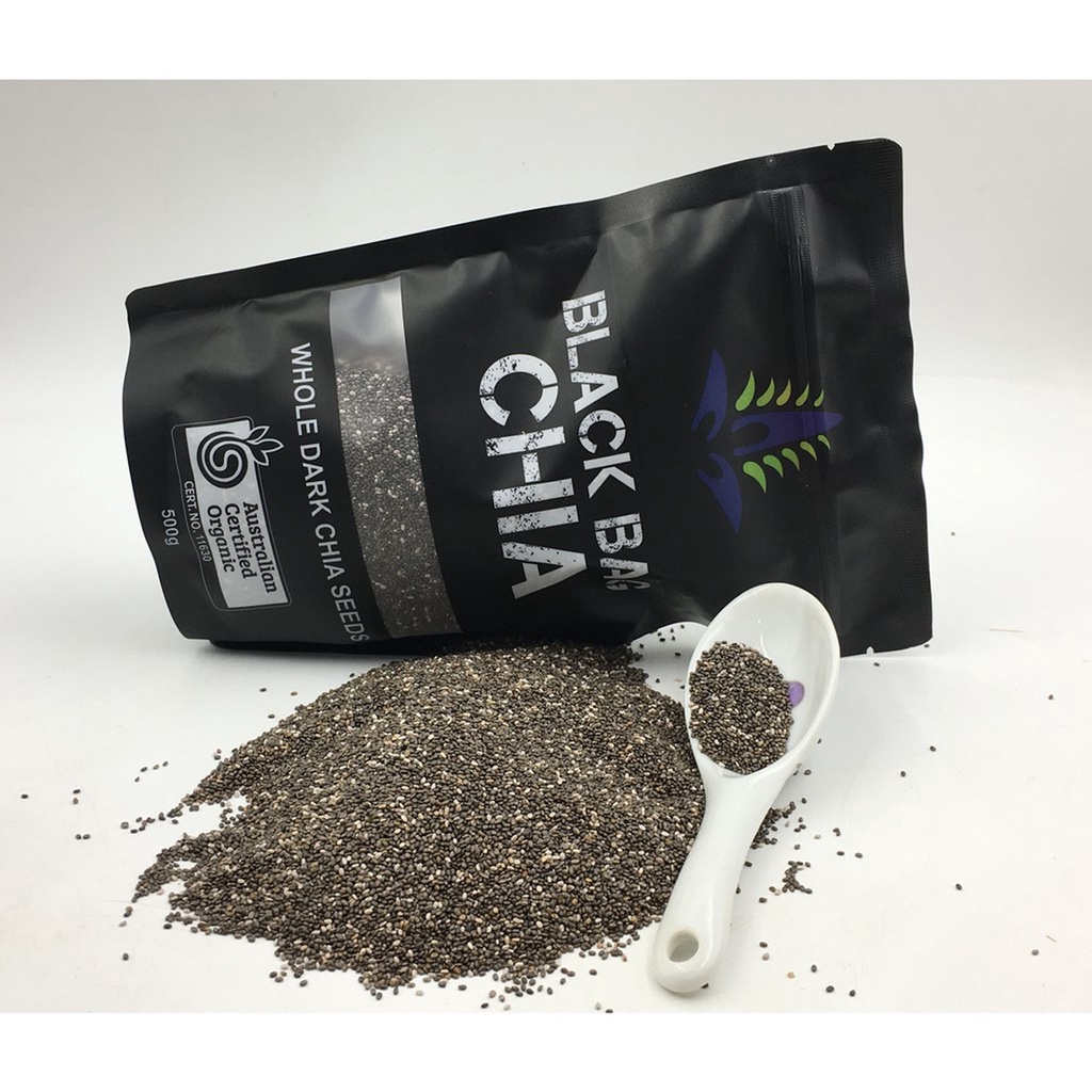 Hạt Chia Đen 500GR Organic Nhập Khẩu Úc. Hỗ Trợ Giảm Cân. Đẹp Da. Bổ Sung Dinh Dưỡng