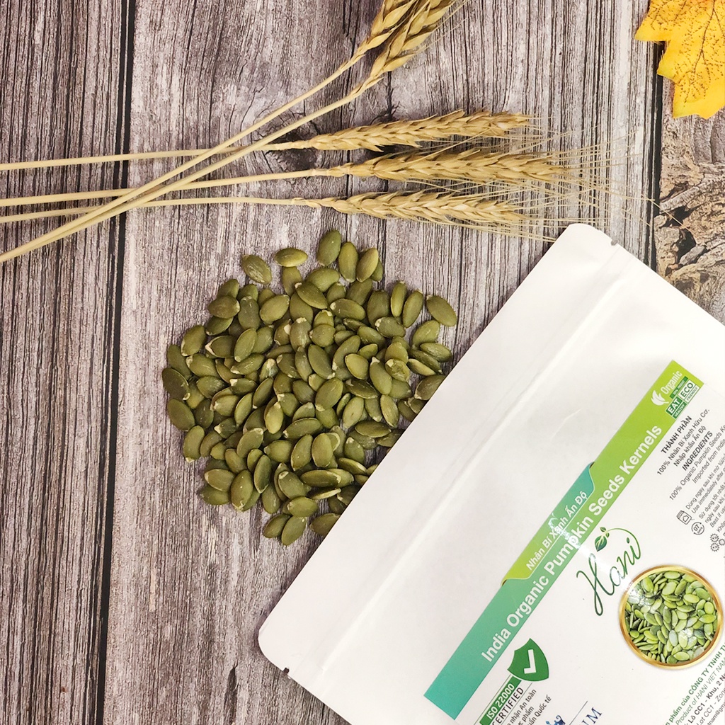 500g nhân bí xanh Ấn Độ ( Sống/ Rang Chín) nguyên vị, béo thơm Hani Food