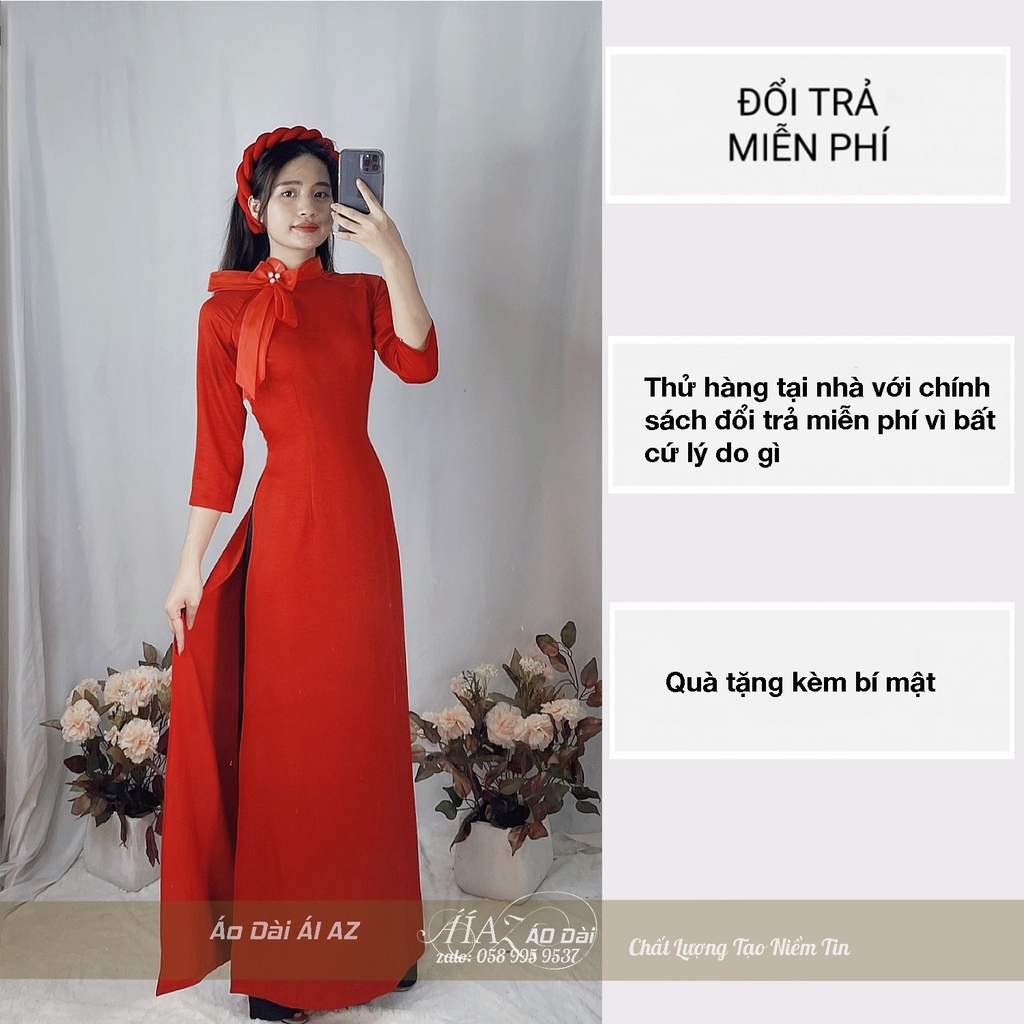 Áo Dài Truyền Thống Nữ Tay Lỡ AZ04