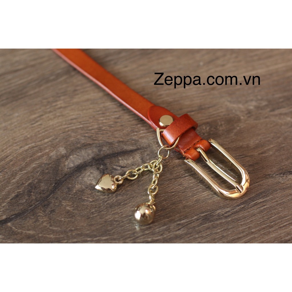 ZEPPA chính hãng - Da bò thật 100% - Nịt da bò nữ màu nâu MS: NN25