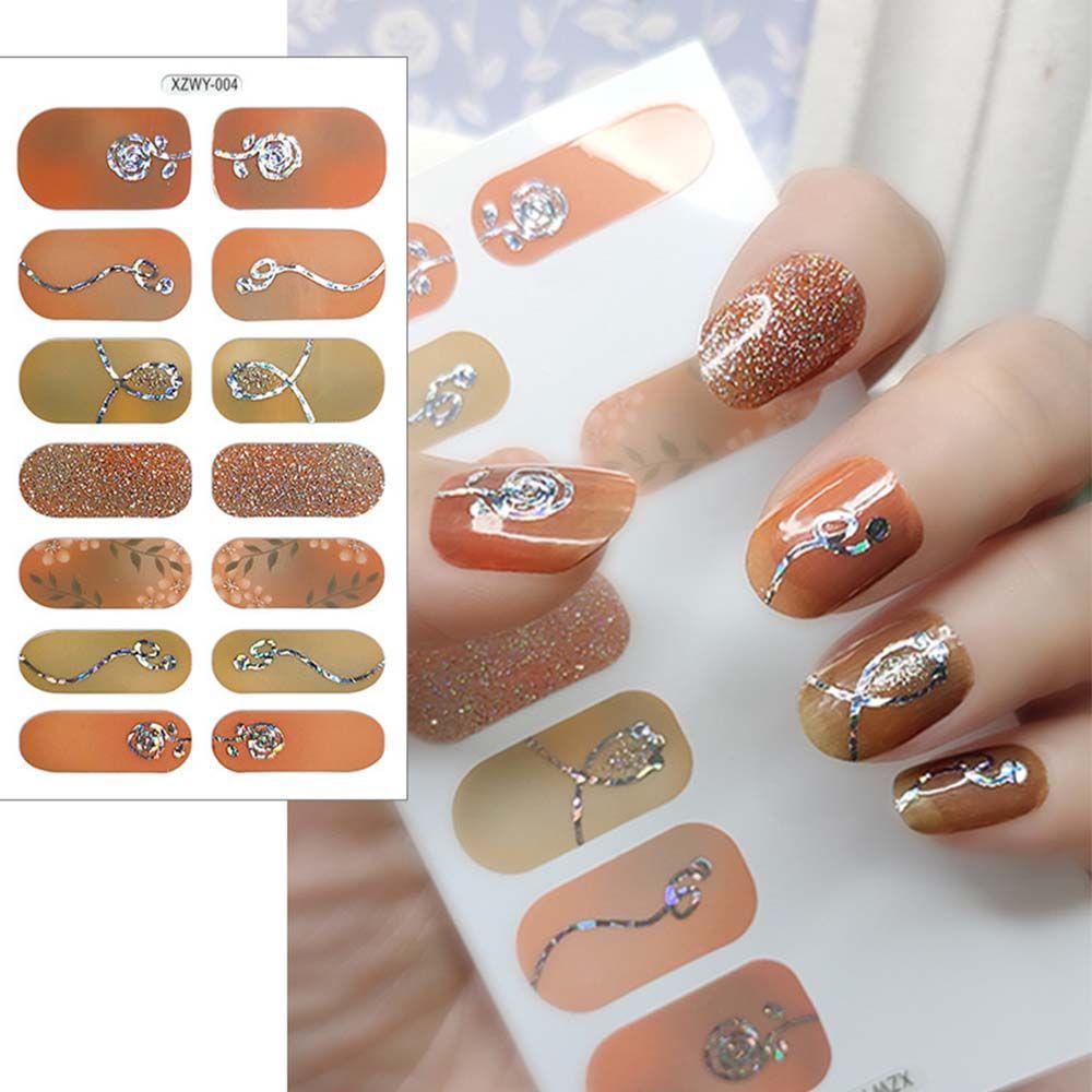 Miếng Dán Trang Trí Móng Tay Màu Đồng Lấp Lánh DIY
