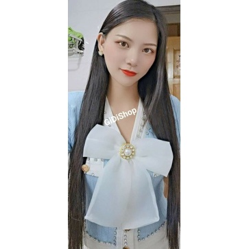 Áo len ⚠ BIGSIZE ⚠  Áo len nơ đính cúc ngọc xinh xắn hàng quảng châu