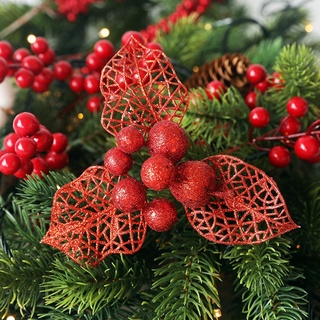 CHÙM QUẢ ĐỎ TRANG TRÍ NOEL TRANG TRÍ CÂY THÔNG