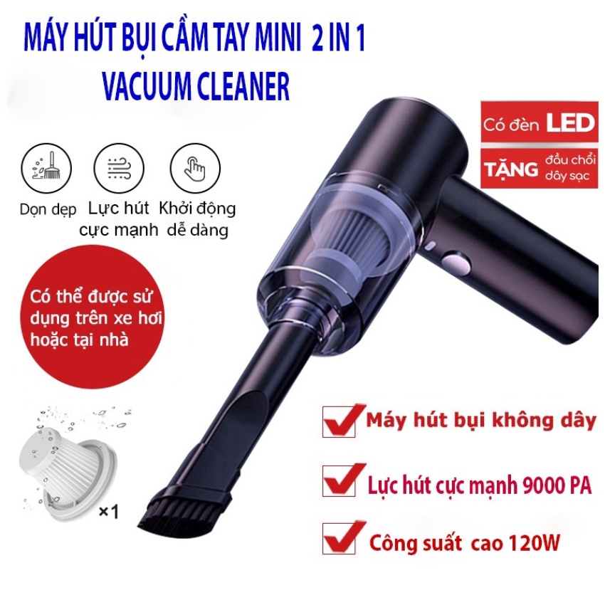 Máy hút bụi giường nệm cầm tay SR-269 không dây diệt khuẩn 99% bằng tia UV, hút được tóc , lông động vật chó mèo