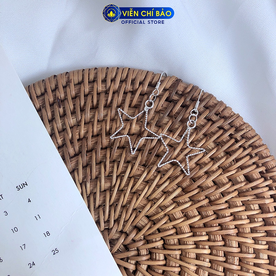 Bông tai bạc nữ Empty Star chất liệu bạc S925 thời trang phụ kiện trang sức nữ thương hiệu Viễn Chí Bảo B000226x1