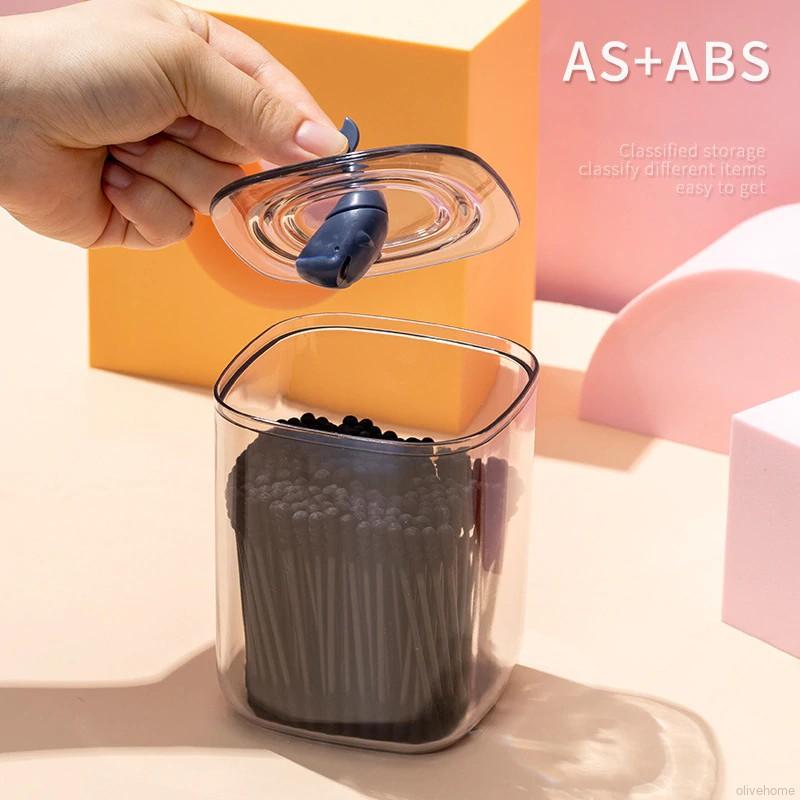 Hộp nhựa Acrylic màu trong suốt chuyên đựng tăm bông | BigBuy360 - bigbuy360.vn