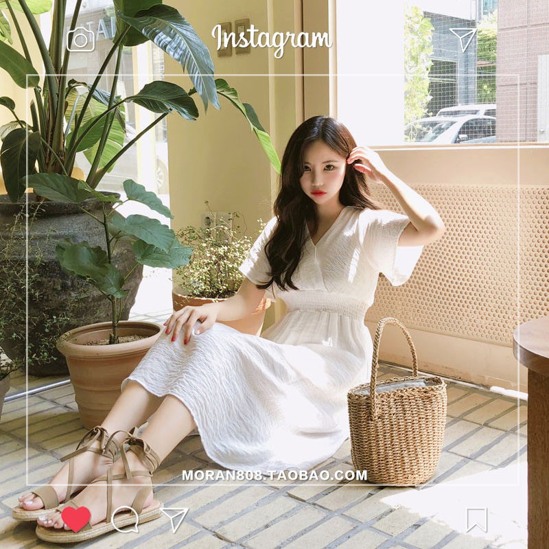 Váy trắng chun eo sang chảnh MORAN- Kèm ảnh thật (ORDER) | BigBuy360 - bigbuy360.vn