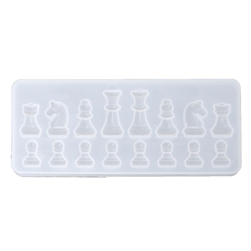 Khuôn silicone làm mặt dây chuyền hình bàn cờ vua quốc tế DIY tiện lợi