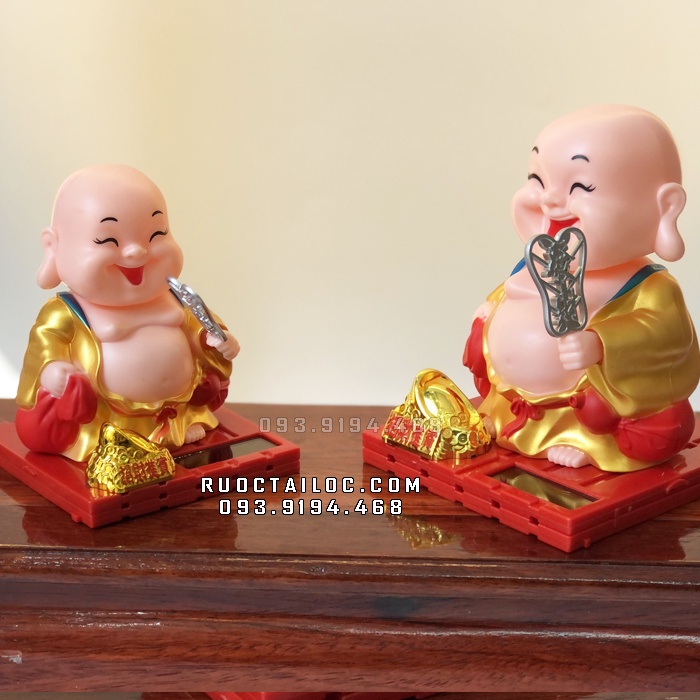 Tượng Phật Di Lặc Năng Lượng Mặt Trời Để Xe Ô Tô