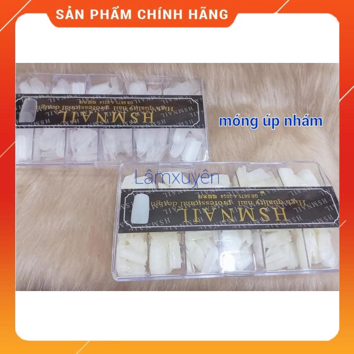 Hộp Móng úp HSM siêu mềm ( hàng chuẩn ) hộp 500 móng / đục- trong   độ bền cao, khả năng bám keo rất chắc