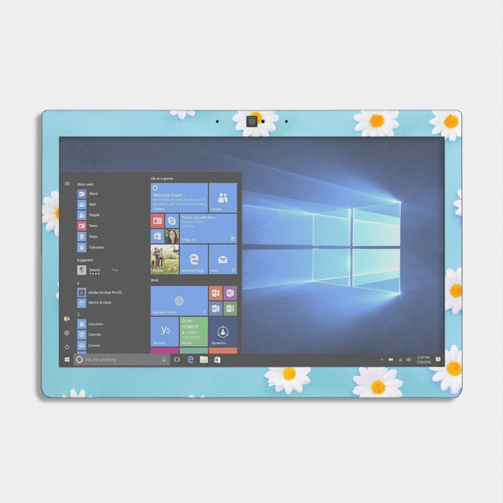 Bộ skin dán laptop mẫu Hoa Daisy / Có mẫu decal dán cho tất cả các hãng máy tính