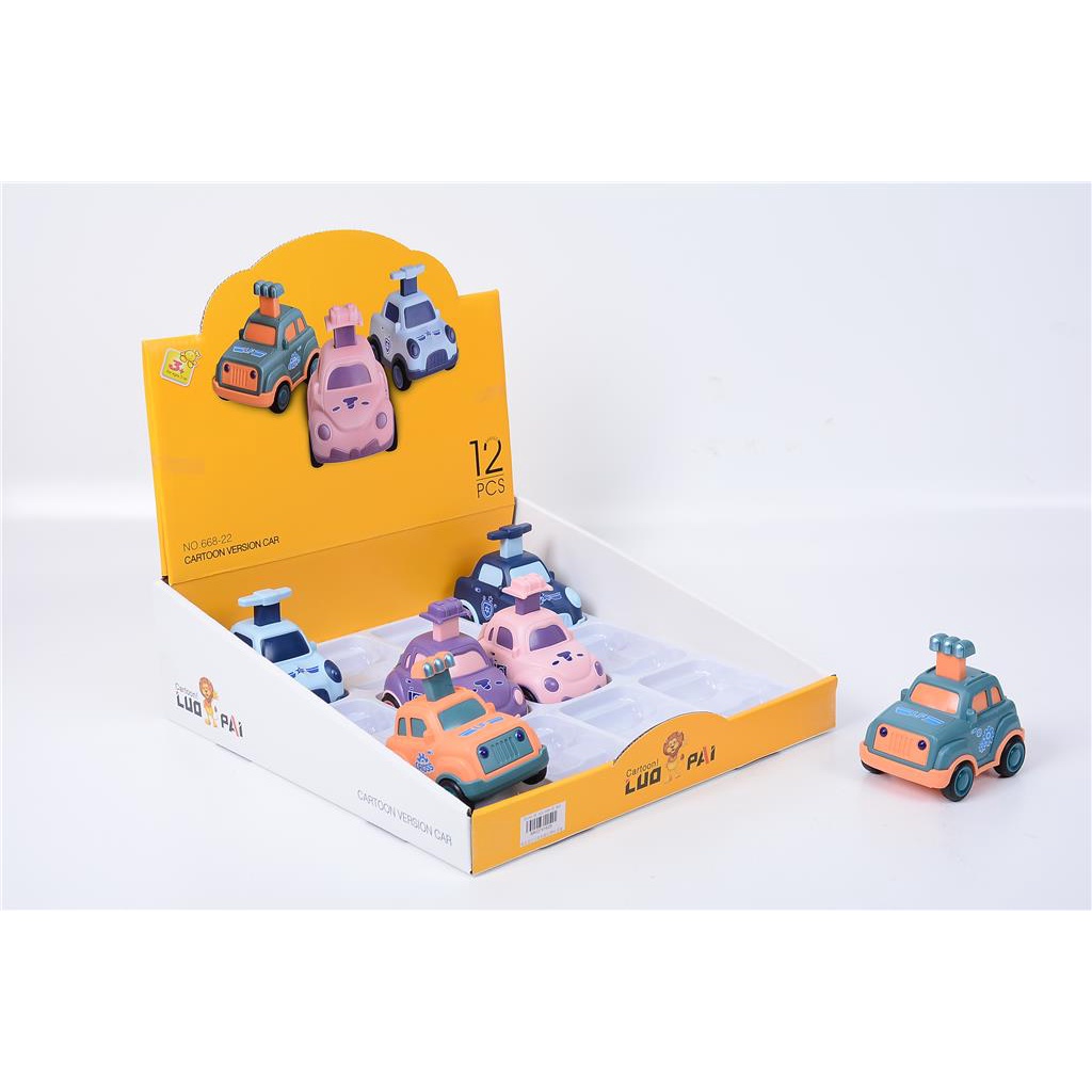 Xe nhấn chạy tự động dễ thương hình thú cá heo rùa con chim cánh cụt ốc sên xe taxi ô tô hoa quả