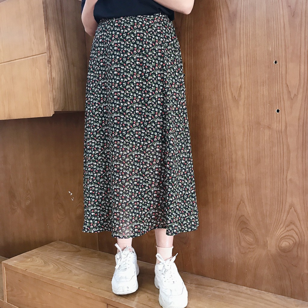 Chân váy hoa nhí vintage nhiều màu - Chân váy dài vintage | BigBuy360 - bigbuy360.vn