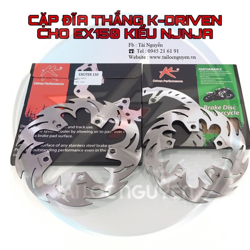 CẶP ĐĨA THẮNG K-DRIVEN CHO EXCITER150 VÀ WINNER CAO CẤP