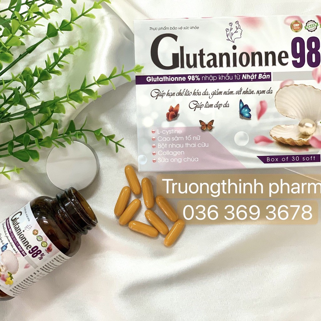 Viên uống trắng da mờ nám GLUTANIONNE 98%(Hộp 30 Viên) | Thế Giới Skin Care