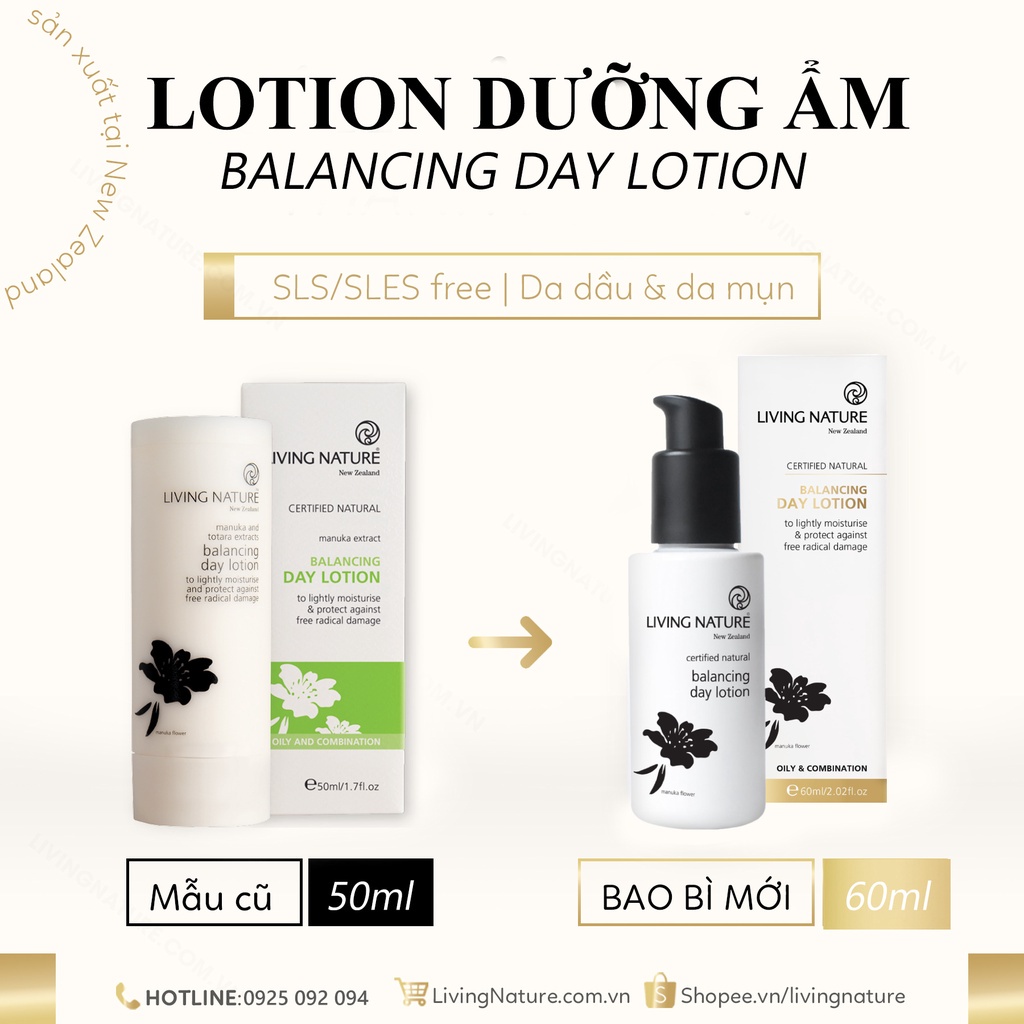 [Hỏa tốc] [MẪU MỚI] Lotion dưỡng ẩm da dầu mụn Balancing Day Lotion 60ml