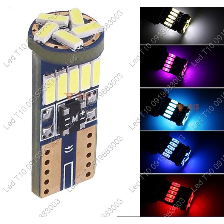 1 bóng Led T10 15smd4014 cho đèn demi xi nhan ô tô xe máy