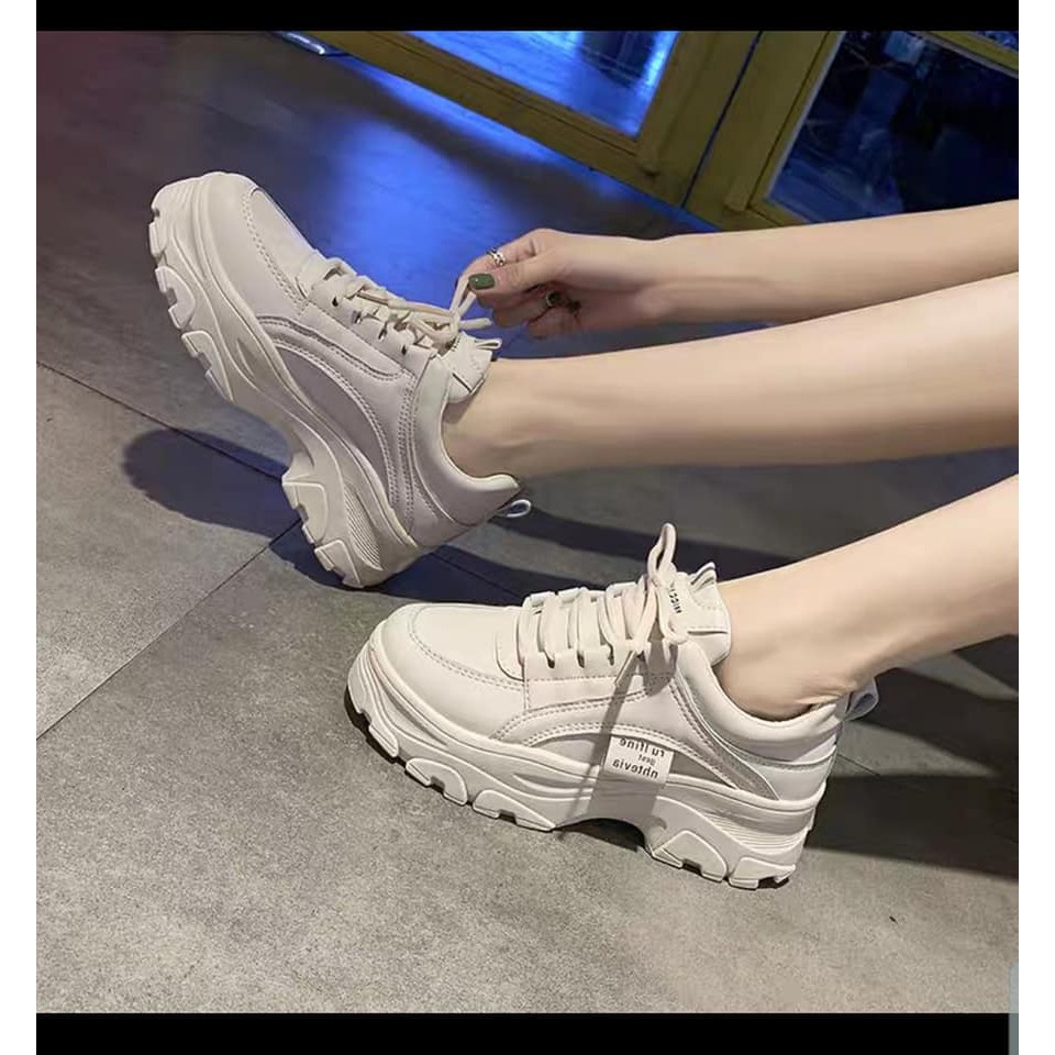 (Freeship) Giầy thể thao nữ,sneakers ULzzang full trắng độn đế năng động và cá tính T140