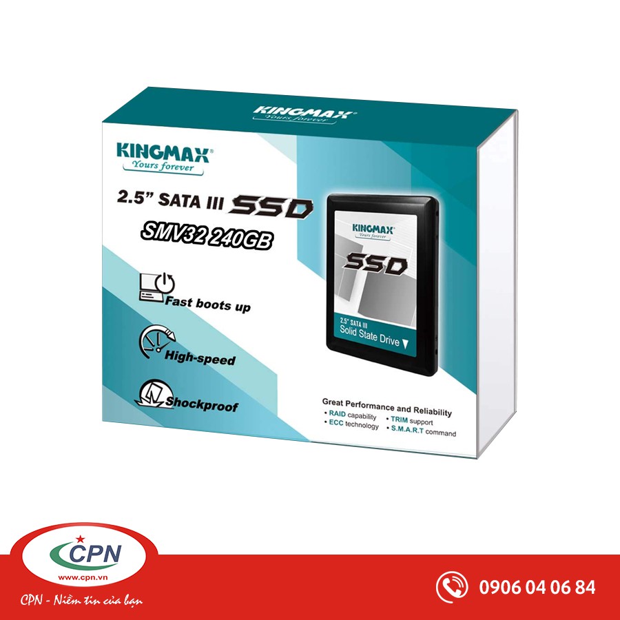 Ổ cứng thể rắn SSD Kingmax 240GB SMV32 - 2.5", SATA 6Gbps, 540/300MBps - KM240GSMV32