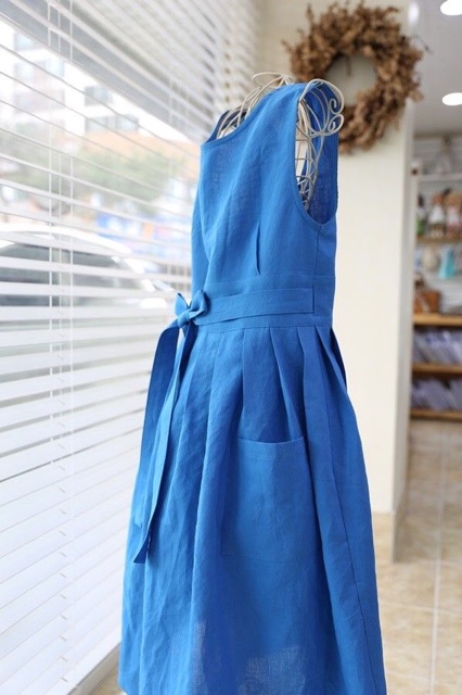 Đầm Linen Hai mặt eo nơ