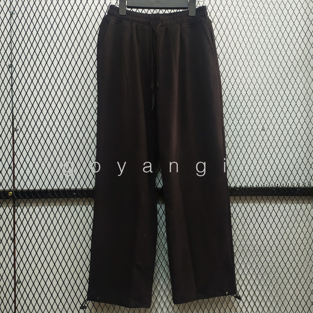 Quần ống rộng  nỉ dây rút gấu ulzzang  nam nữ  đều mặc được