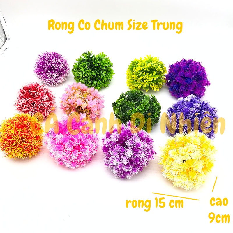 Mô hình cây rong CỎ CHÙM bằng nhựa trang trí hồ cá cảnh