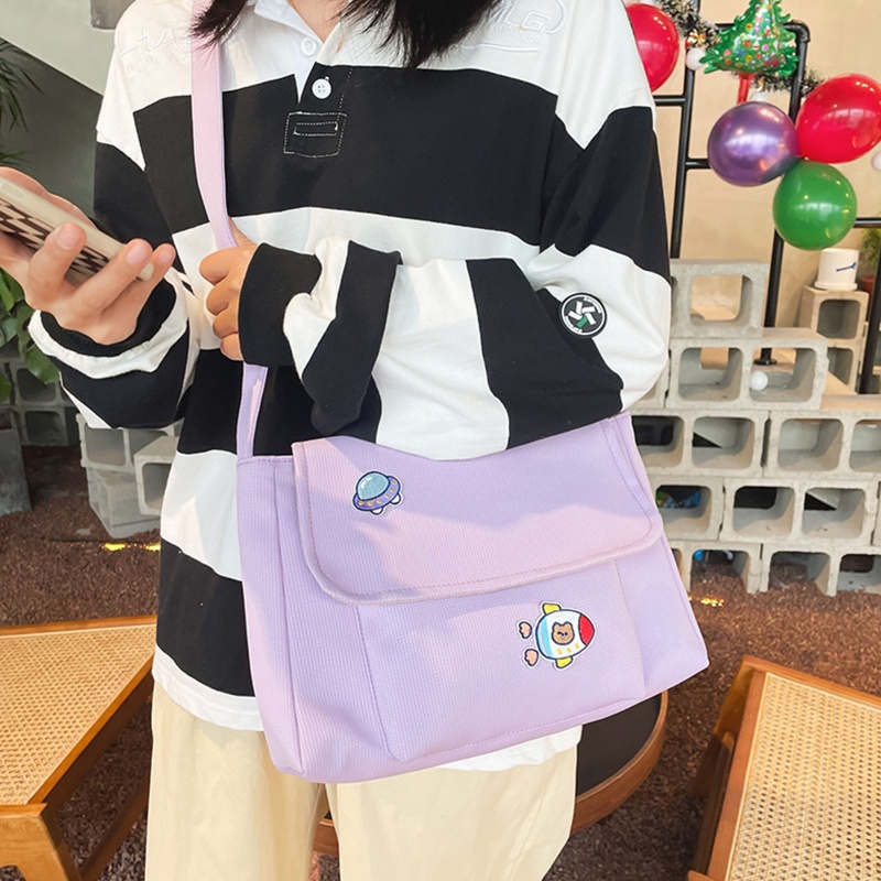 Túi Đeo Chéo Canvas Màu Sắc Xinh Xắn Cho Nữ