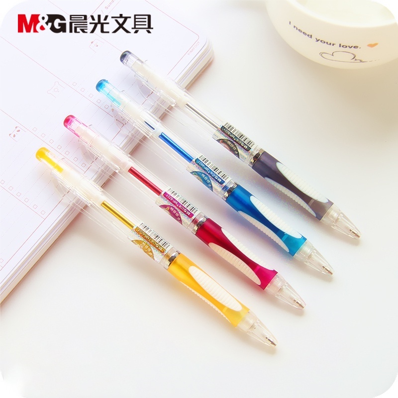 Bút Chì Bấm Bằng Nhựa Trong Suốt Ngòi 0.7mm Họa Tiết Dễ Thương