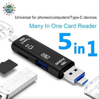 Đầu đọc thẻ OTG USB 3.0 loại C/Micro USB/TF 5 trong 1 chất lượng cao