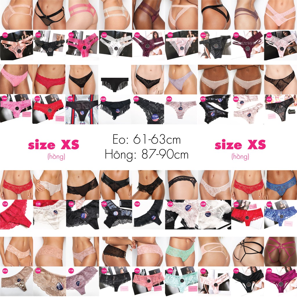 [Quần lót size XS - Có Bill Mỹ] Quần lót chính hãng Victoria's Secret USA, với kiểu dáng vô cùng sexy và gợi cảm