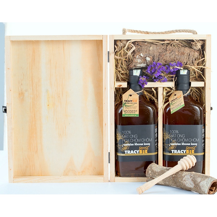 Hộp quà đôi mật ong hoa chôm chôm 600ml